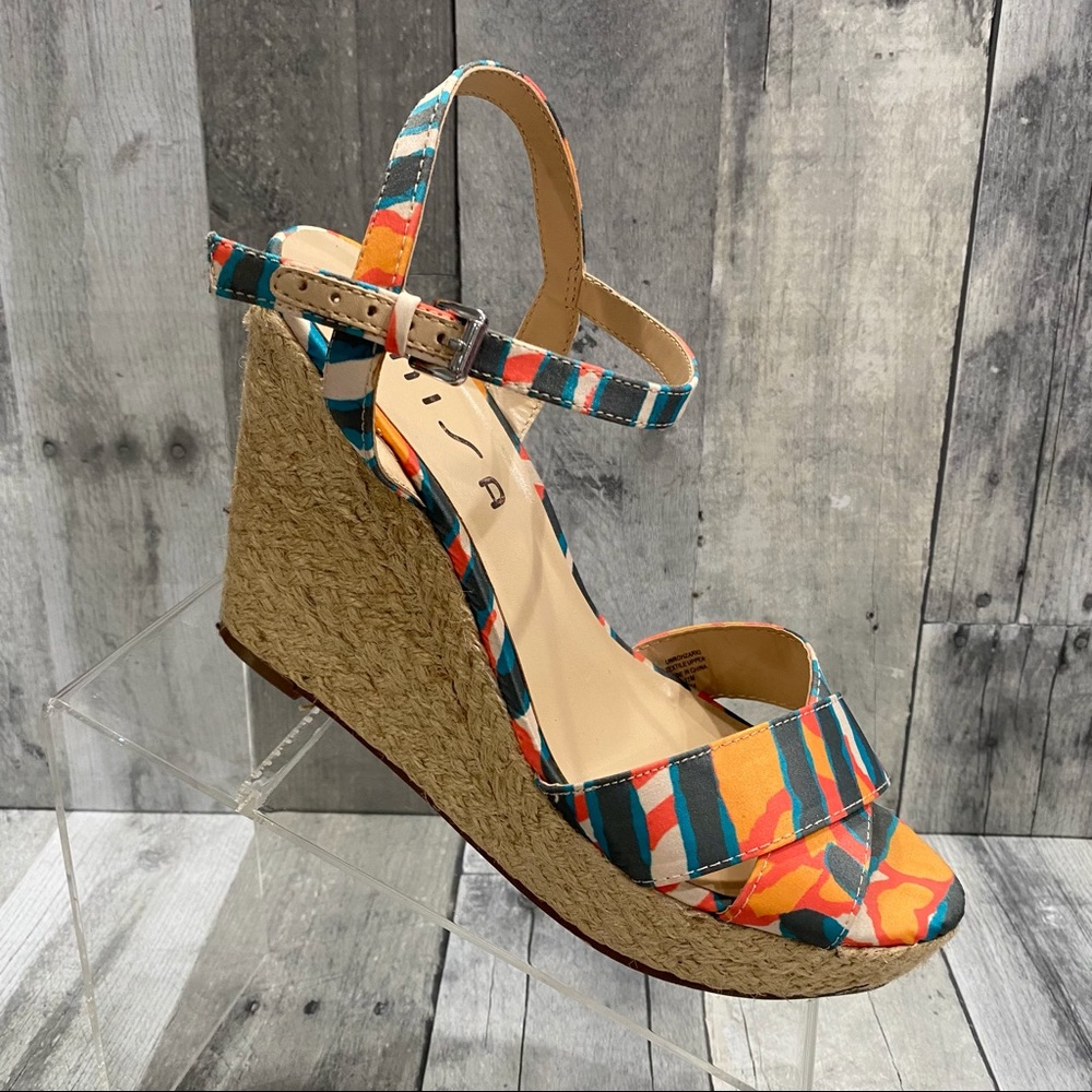 UNISA Espadrille Wedges Multicolored Criss Cross Front Size 11